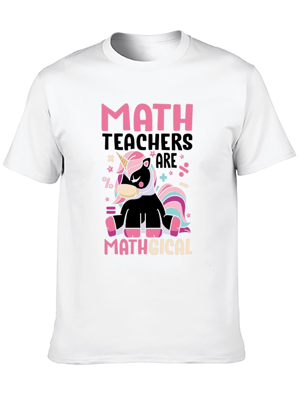 Math Teacher Unicorn Graphic T-Shirt