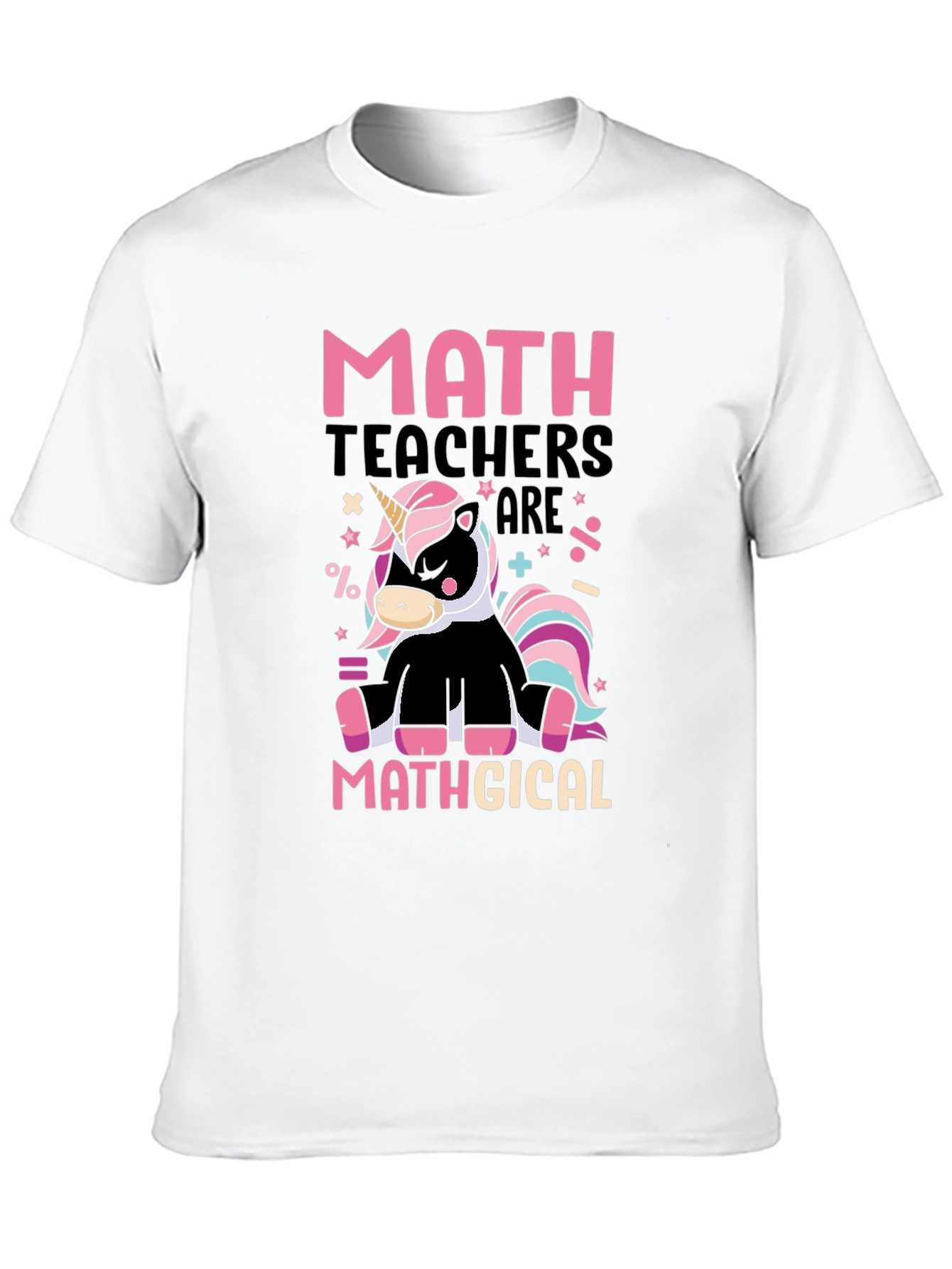 Math Teacher Unicorn Graphic T-Shirt