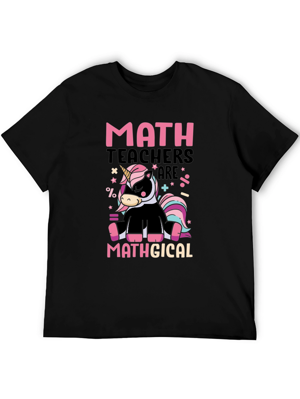 Math Teacher Unicorn Graphic T-Shirt