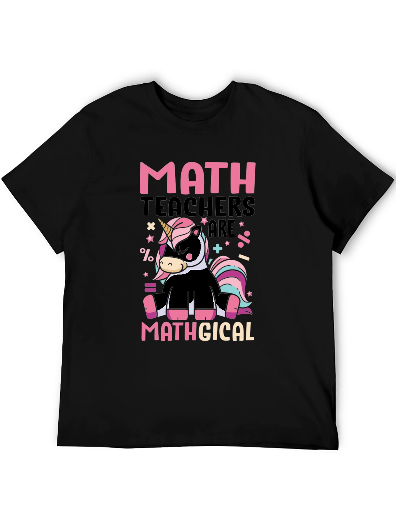 Math Teacher Unicorn Graphic T-Shirt