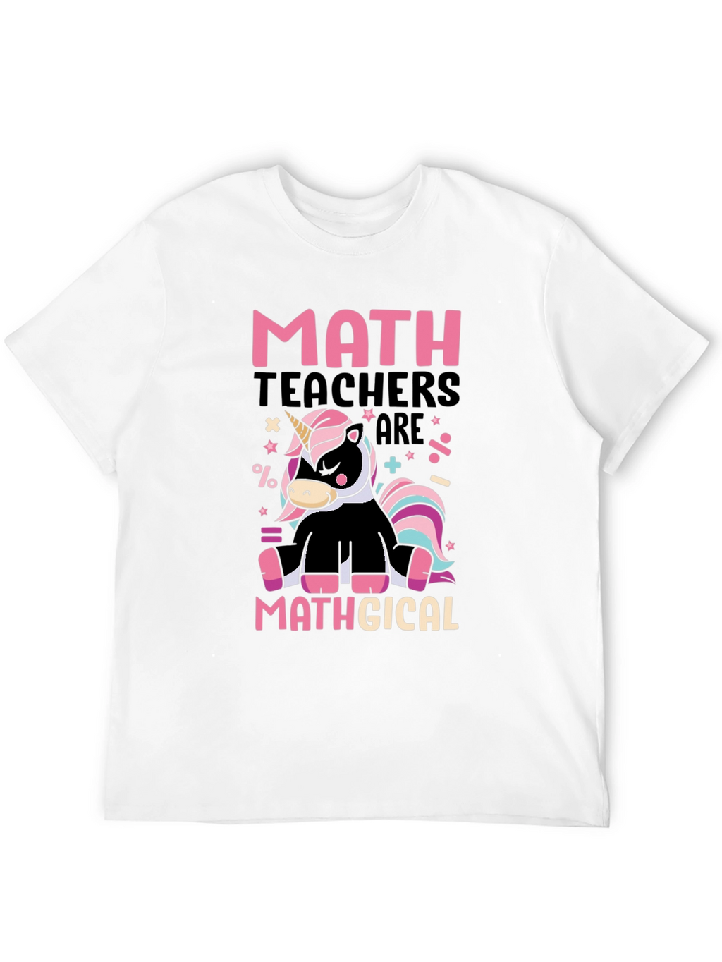 Math Teacher Unicorn Graphic T-Shirt