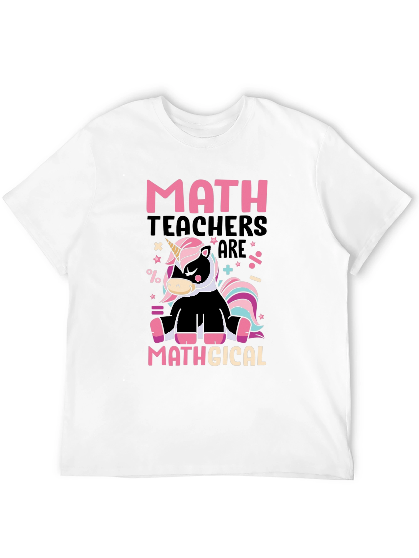 Math Teacher Unicorn Graphic T-Shirt