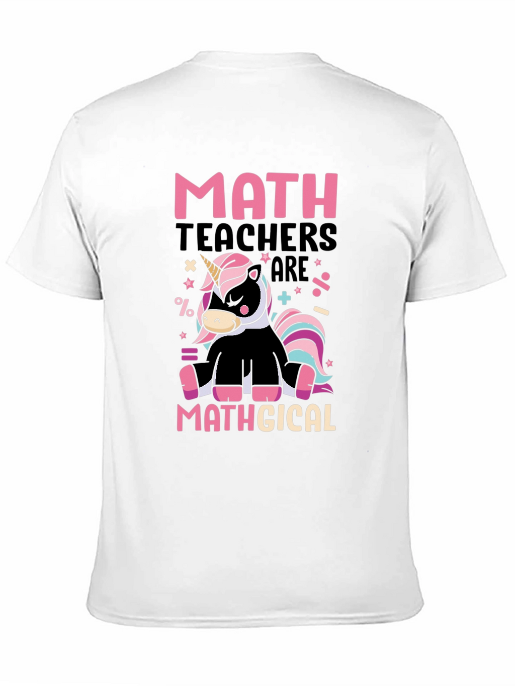 Math Teacher Unicorn Graphic T-Shirt