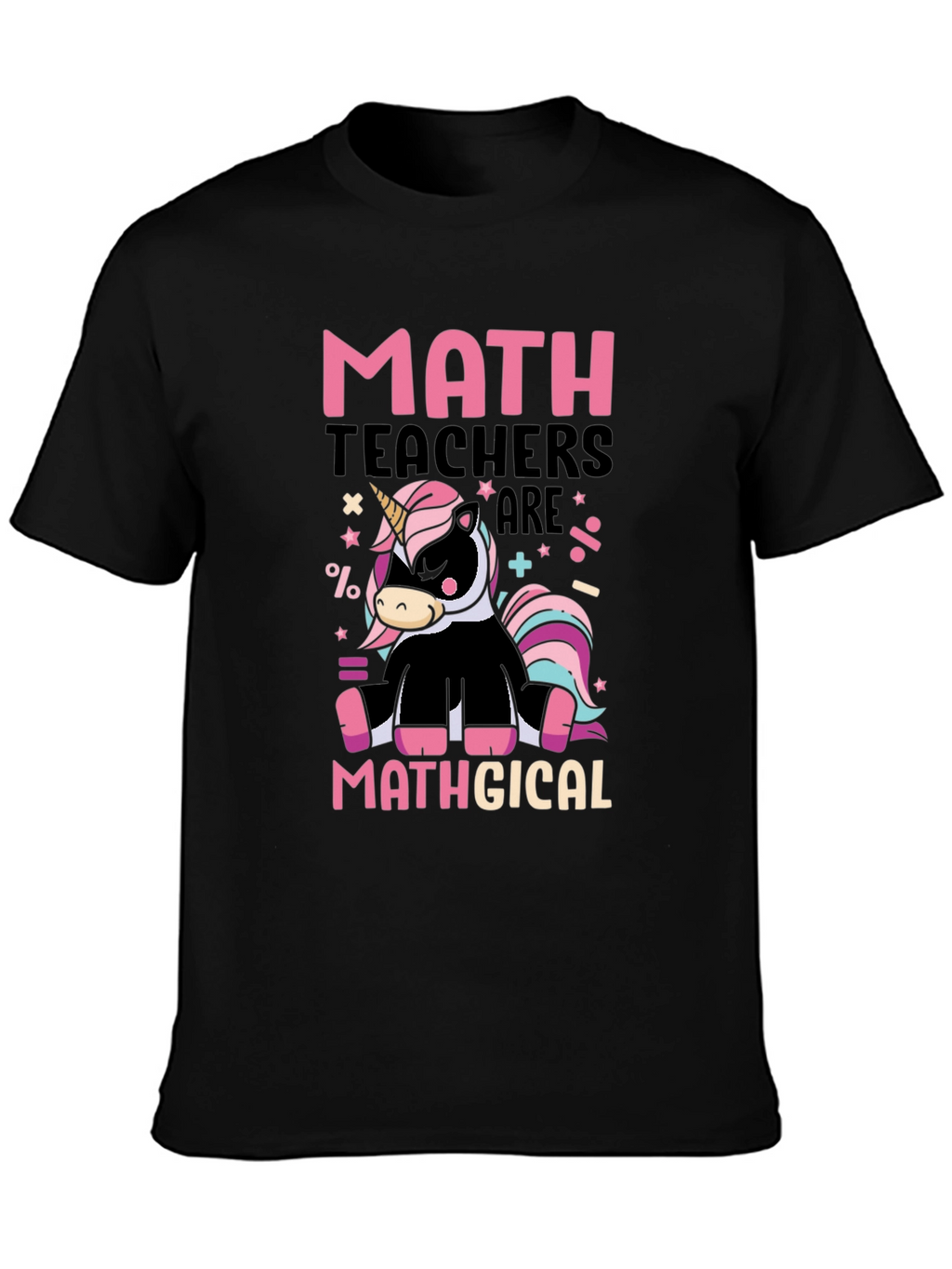 Math Teacher Unicorn Graphic T-Shirt