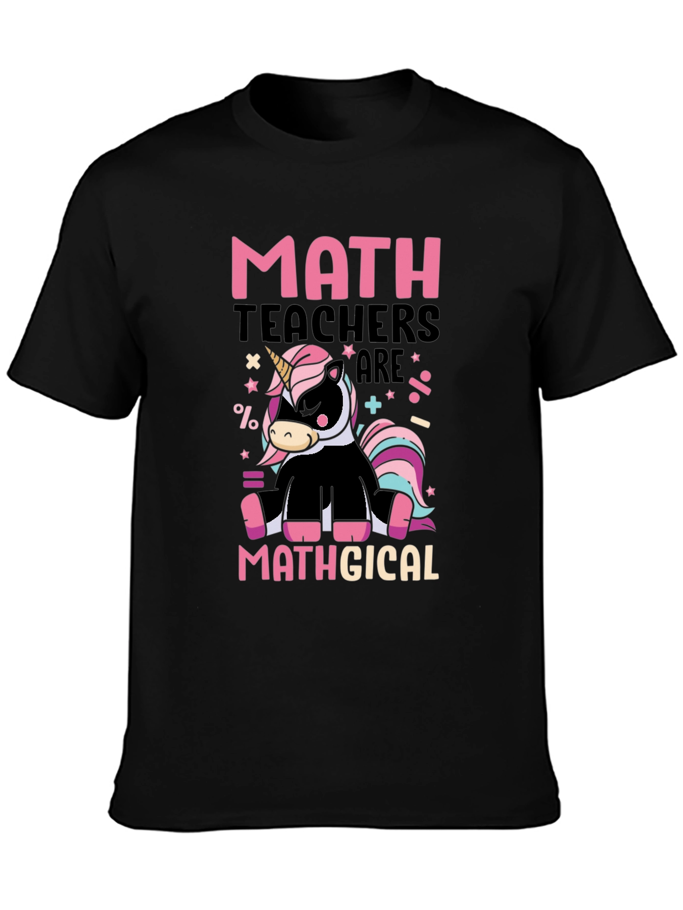 Math Teacher Unicorn Graphic T-Shirt