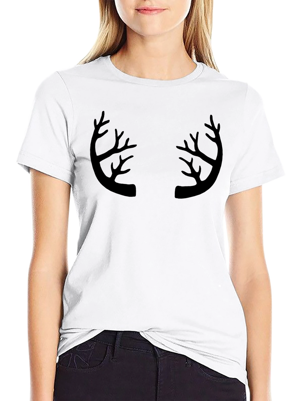 Antler Graphic Print Crew Neck T-Shirt