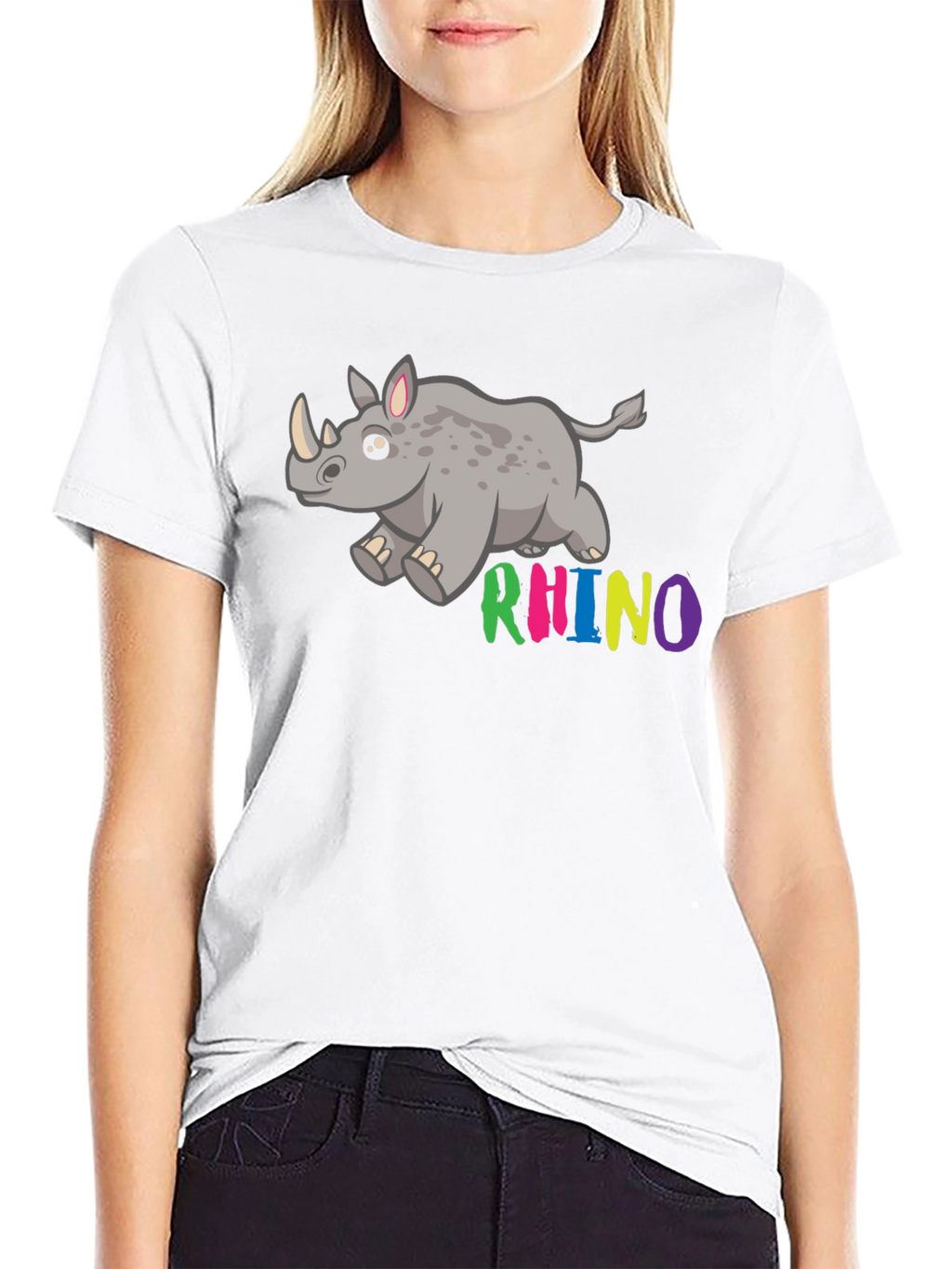 Cute Cartoon Rhino T-Shirt