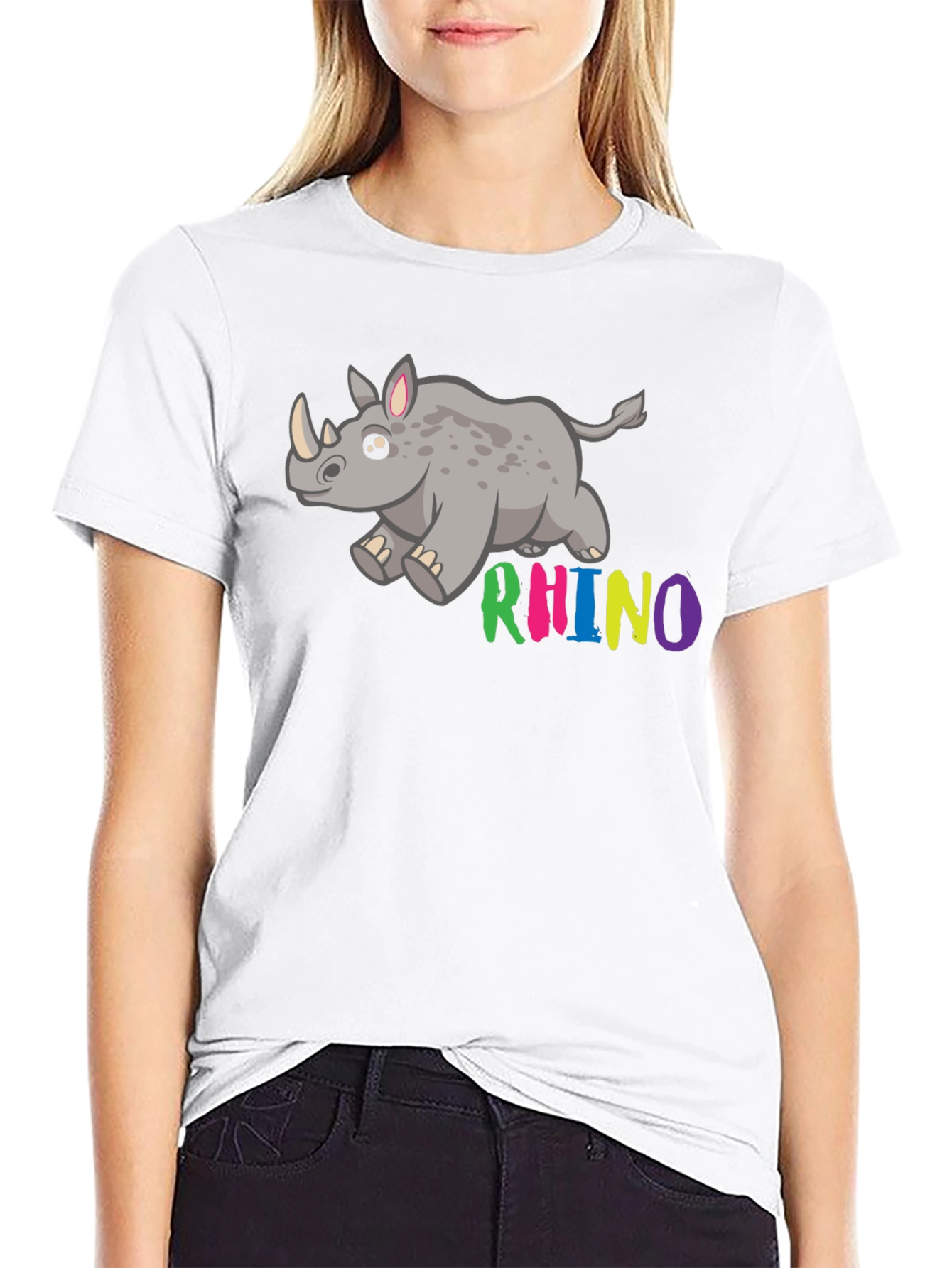 Cute Cartoon Rhino T-Shirt