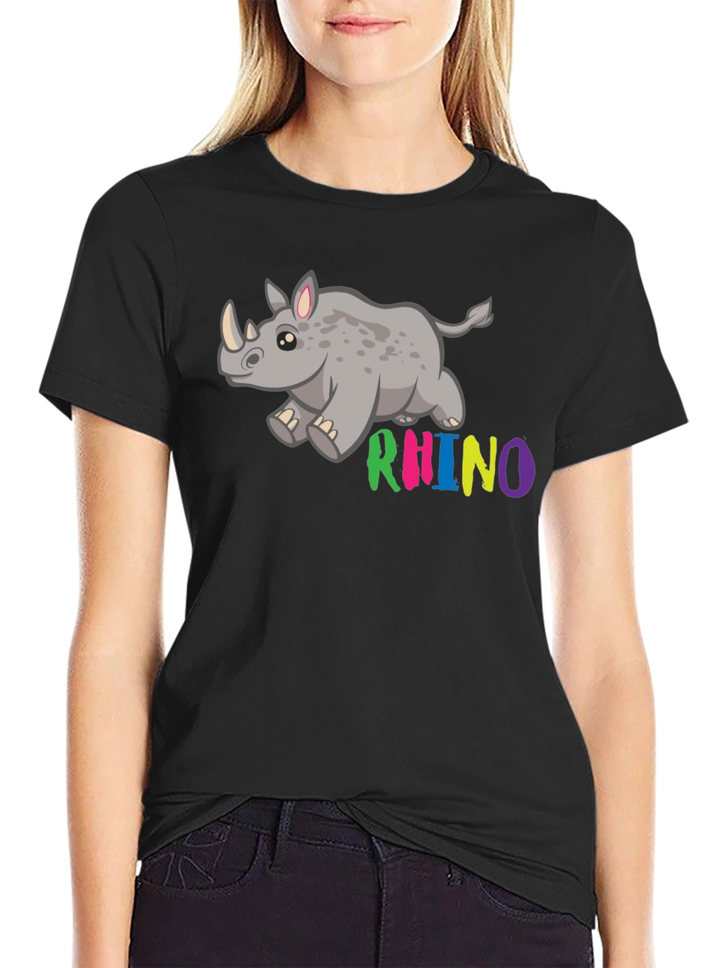 Cute Cartoon Rhino T-Shirt