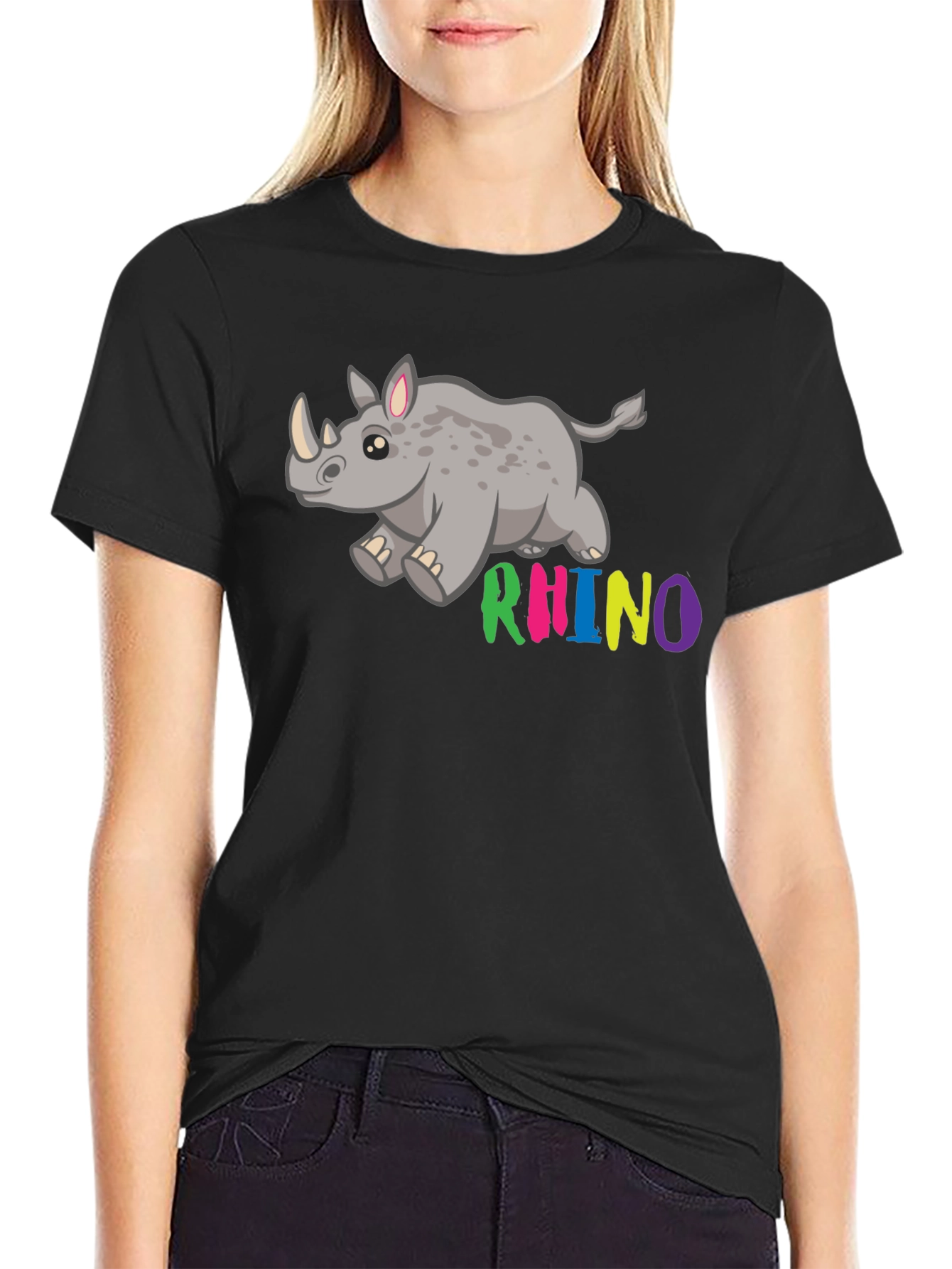 Cute Cartoon Rhino T-Shirt