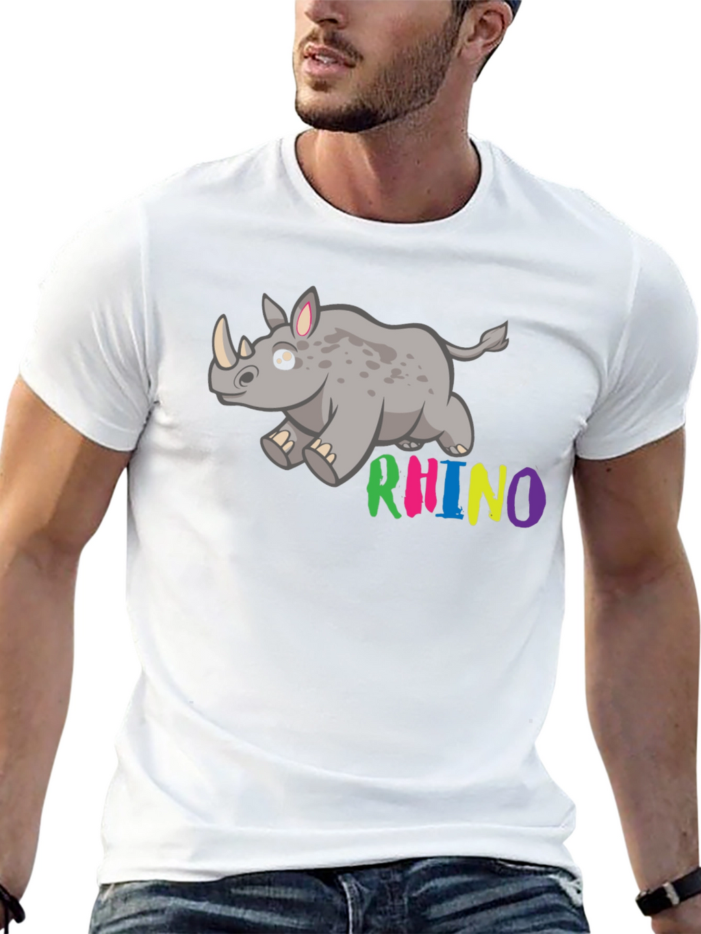 Cute Cartoon Rhino T-Shirt