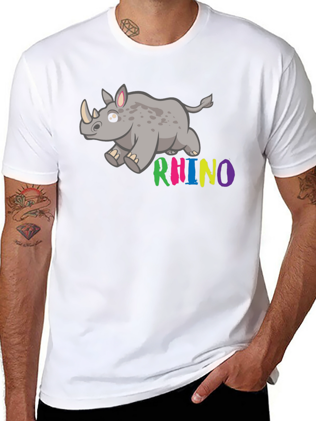 Cute Cartoon Rhino T-Shirt