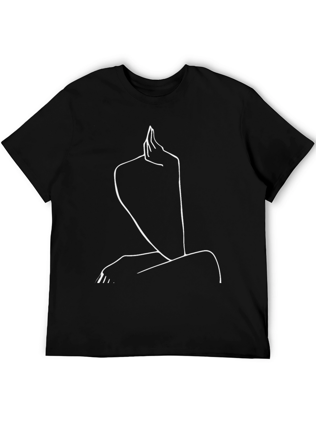 Minimalist Black T-Shirt - Abstract Line Art