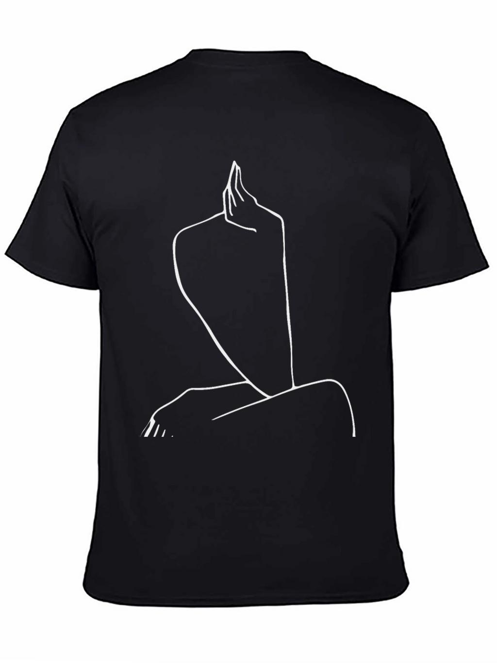 Minimalist Black T-Shirt - Abstract Line Art