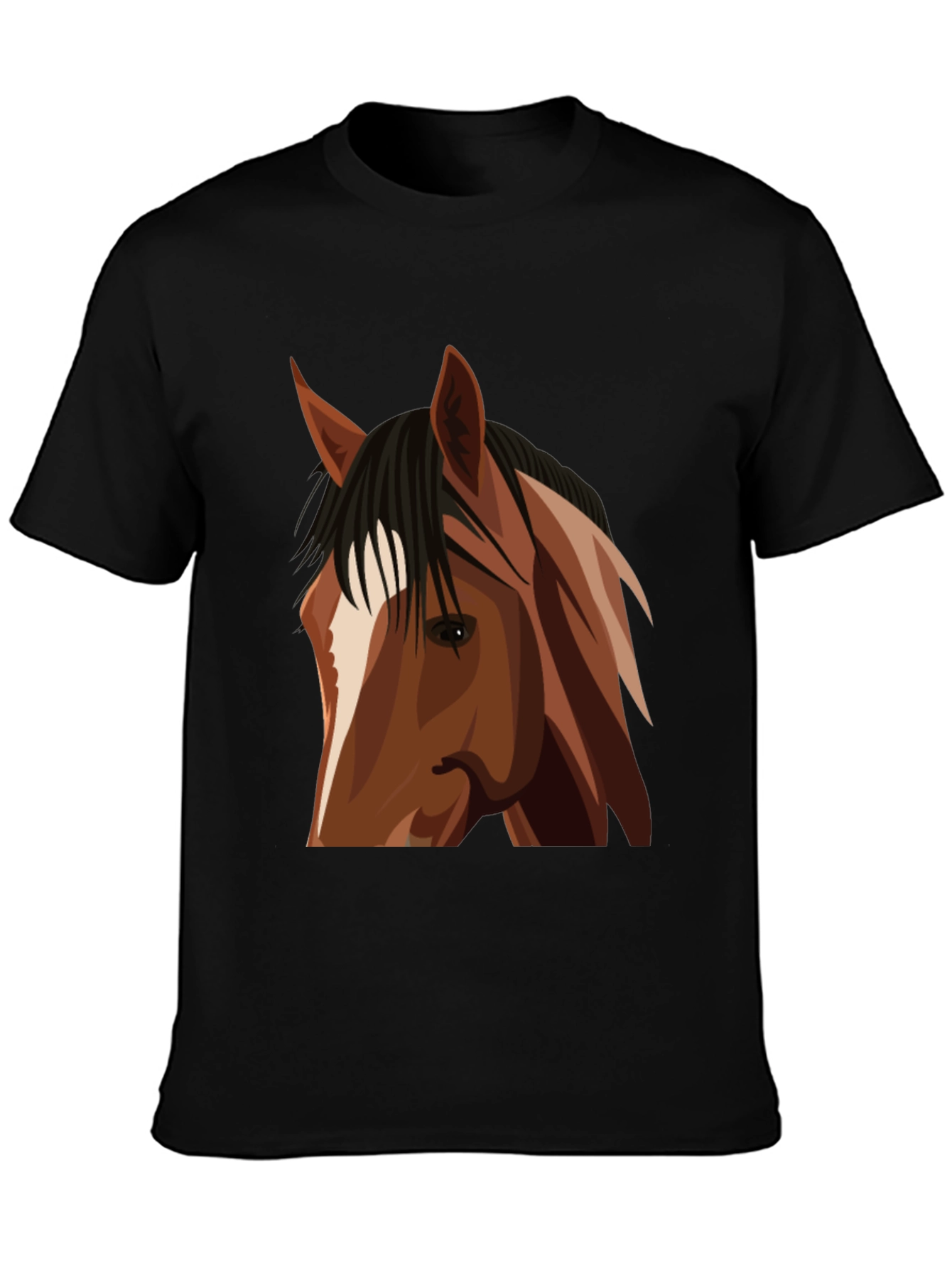 Horse Head Graphic Black T-Shirt