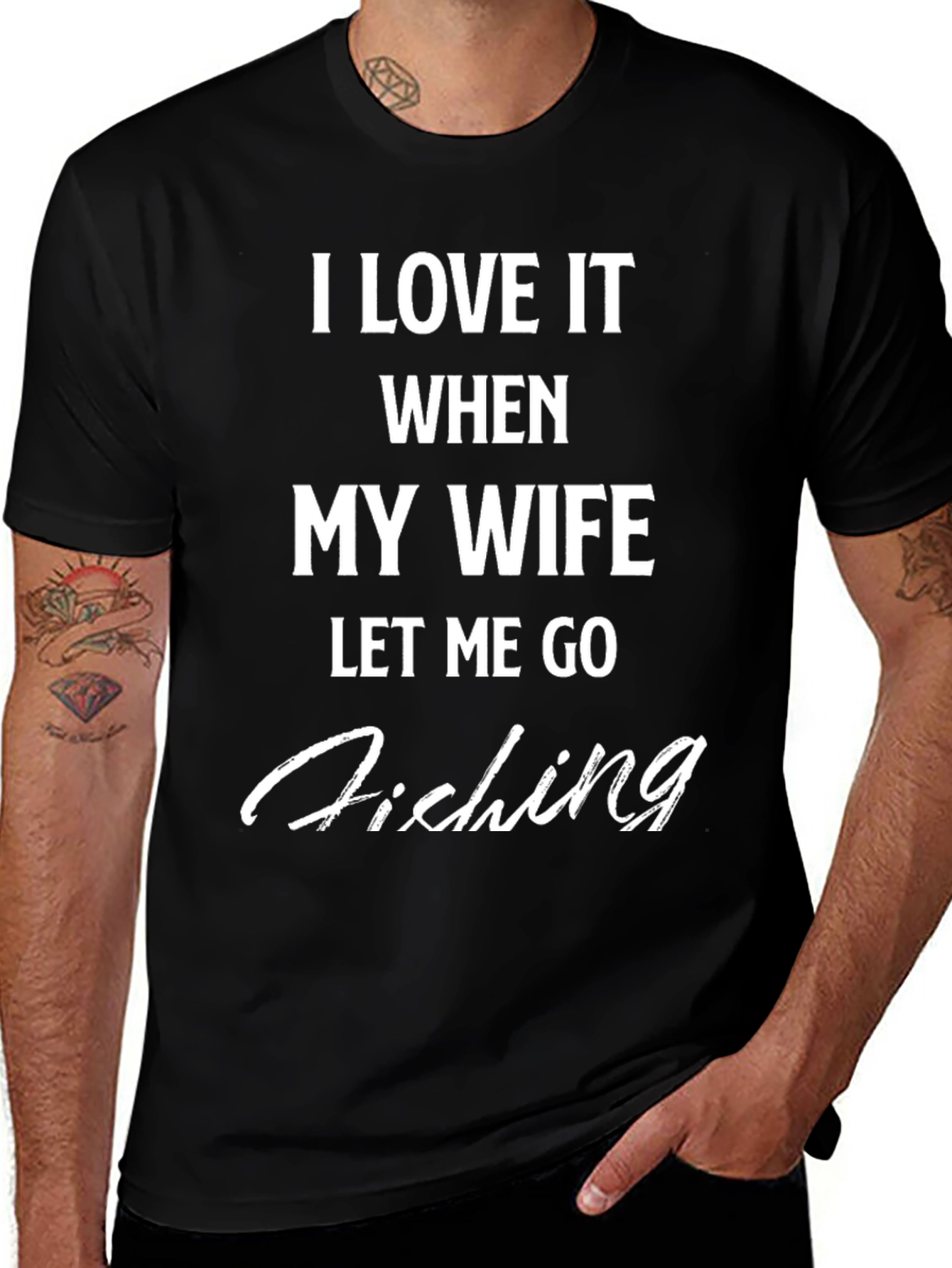 Funny Fishing T-Shirt - I Love It When My Wife Lets Me Go