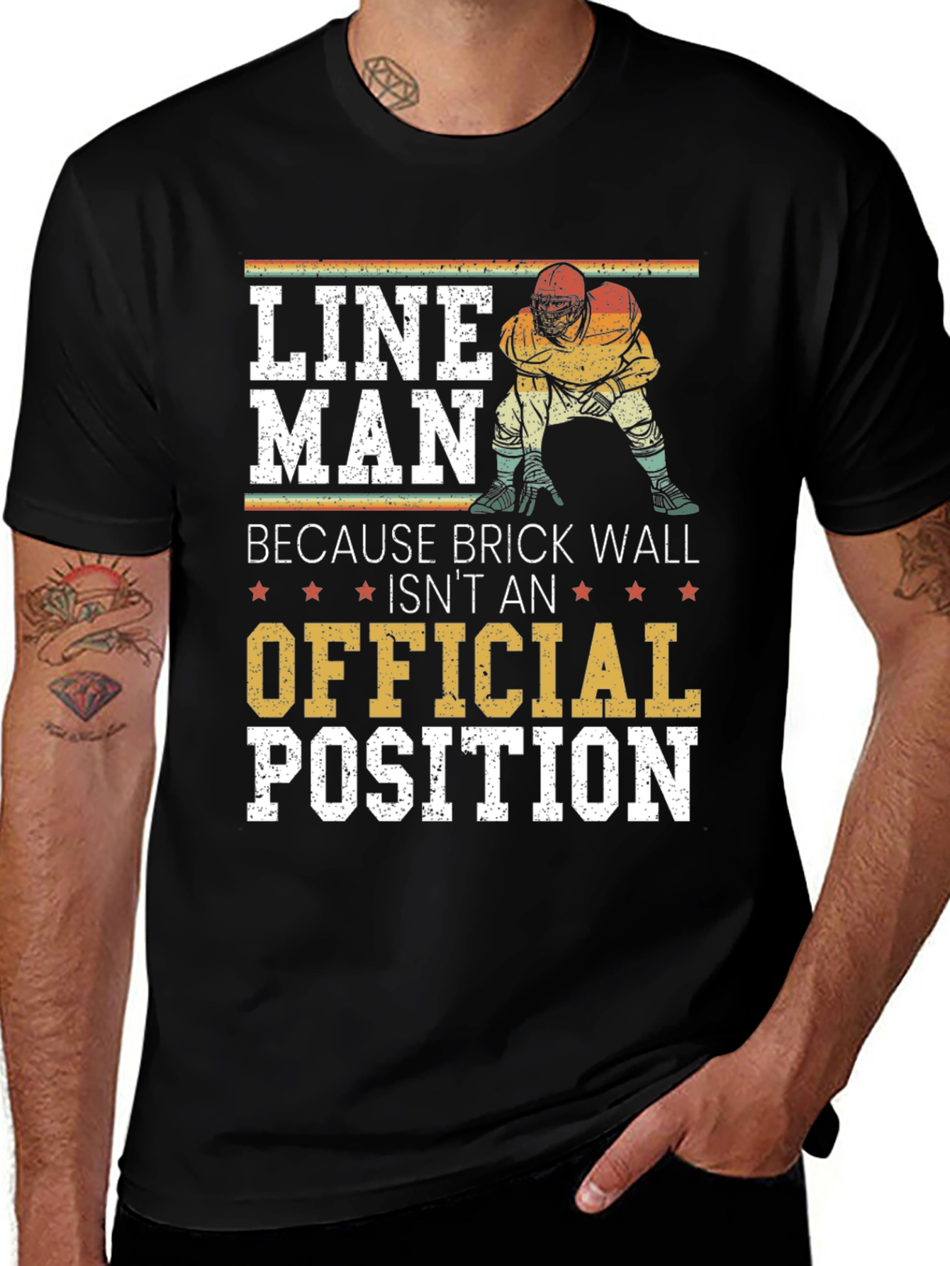 Lineman Football Player Graphic T-Shirt