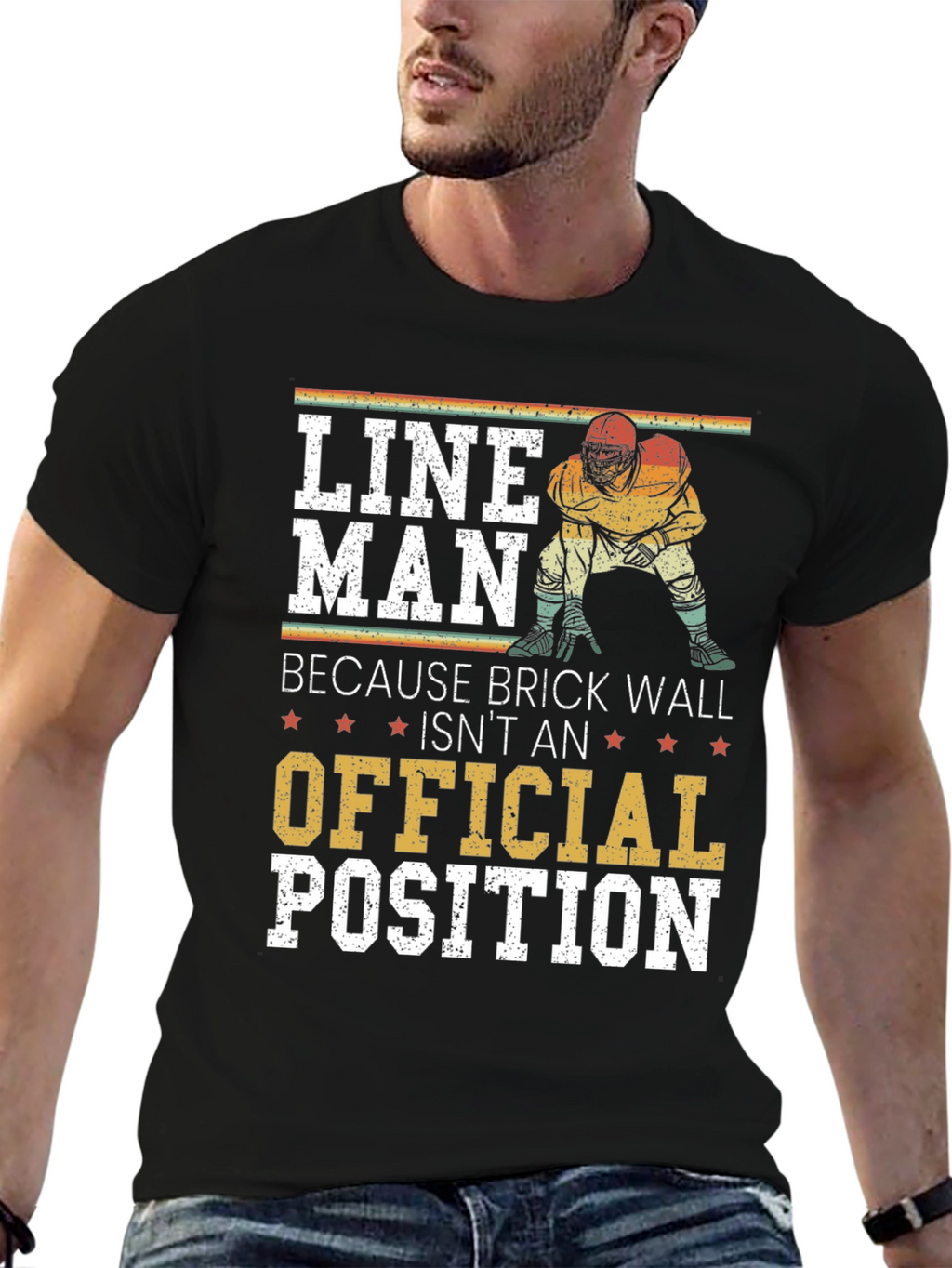 Lineman Football Player Graphic T-Shirt