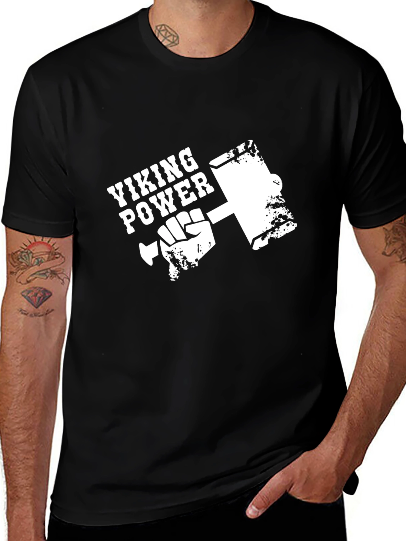 Viking Power Hammer T-Shirt - Black