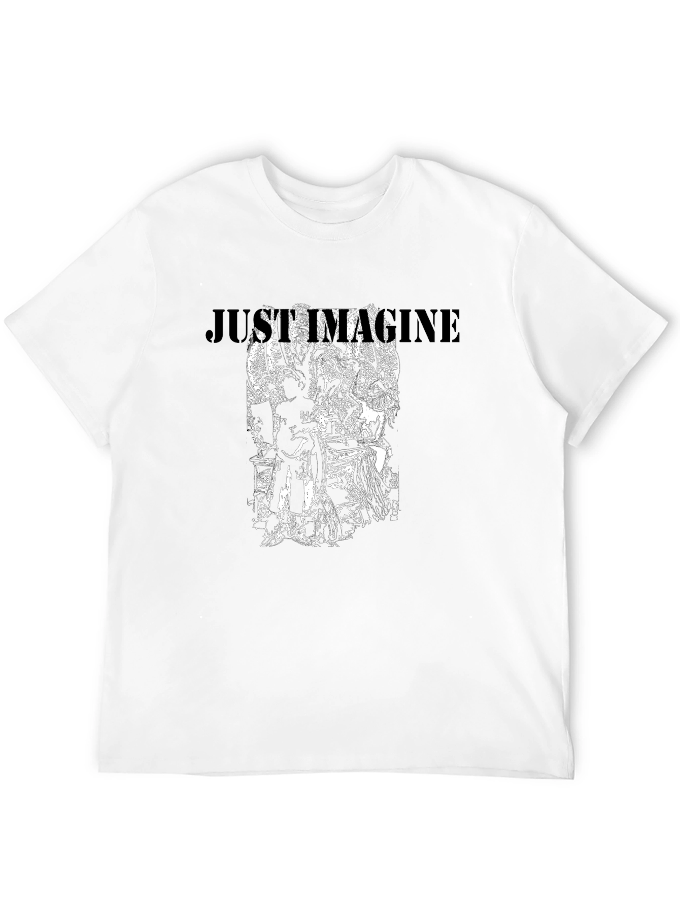 Just Imagine Graphic Print Black T-Shirt