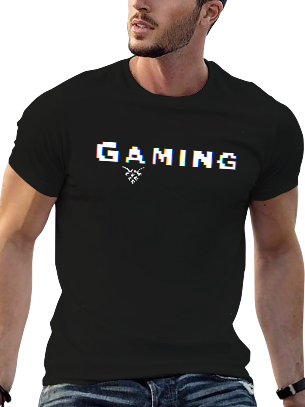 Gaming Pixel Art Black T-Shirt