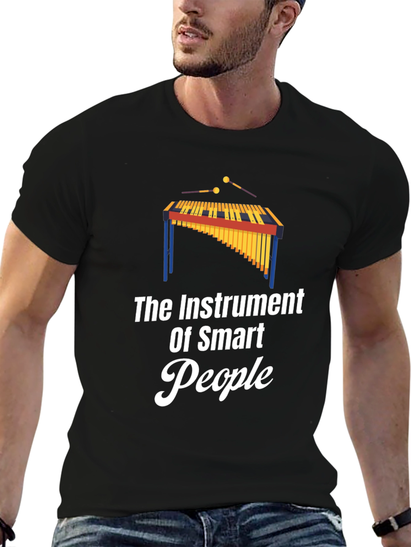 Smart People Marimba Graphic Tee - Black T-Shirt
