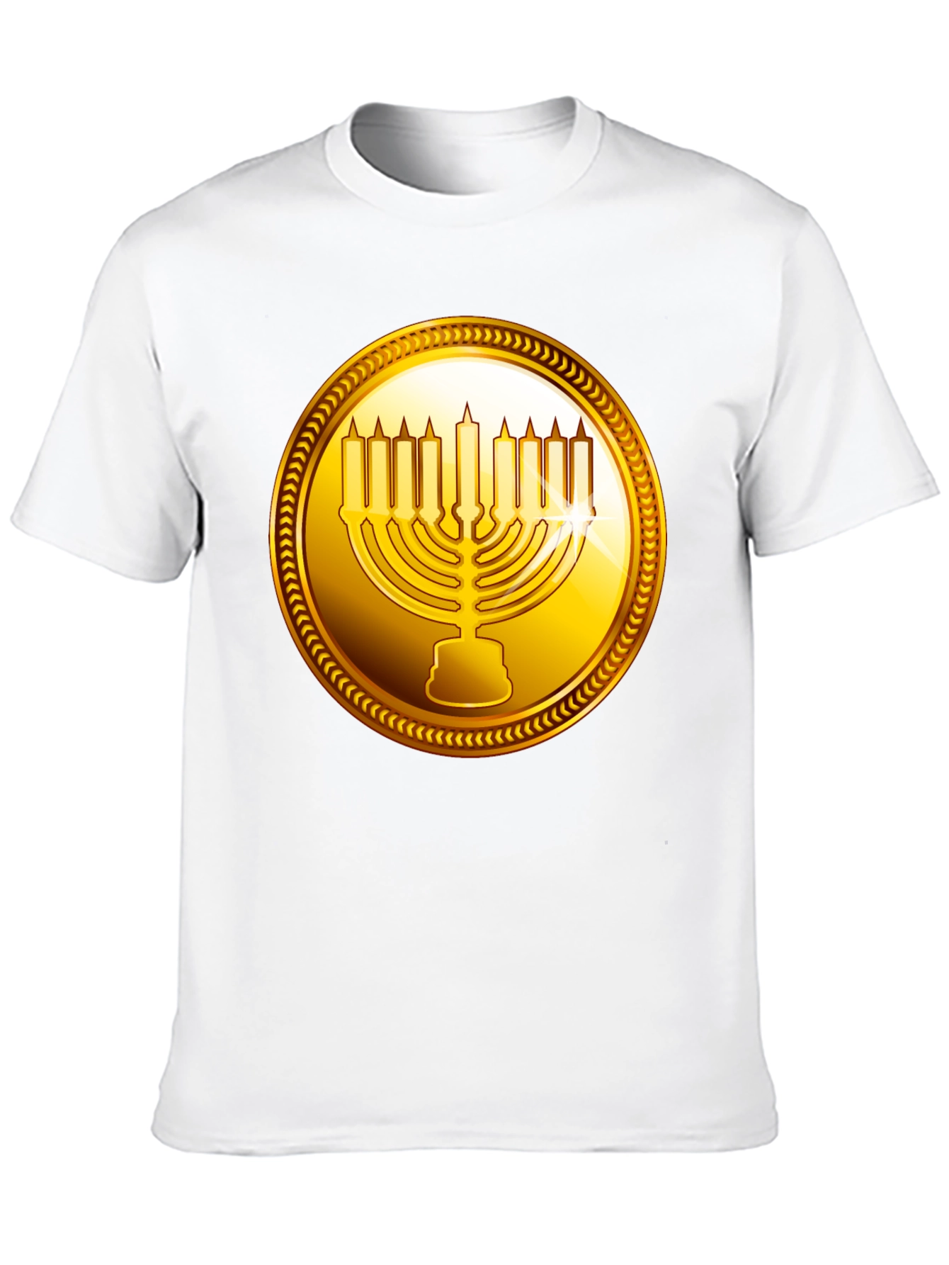 Gold Menorah Graphic Tee