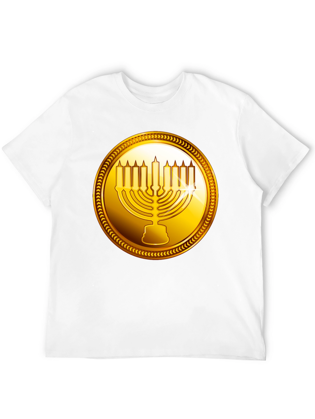 Gold Menorah Graphic Tee