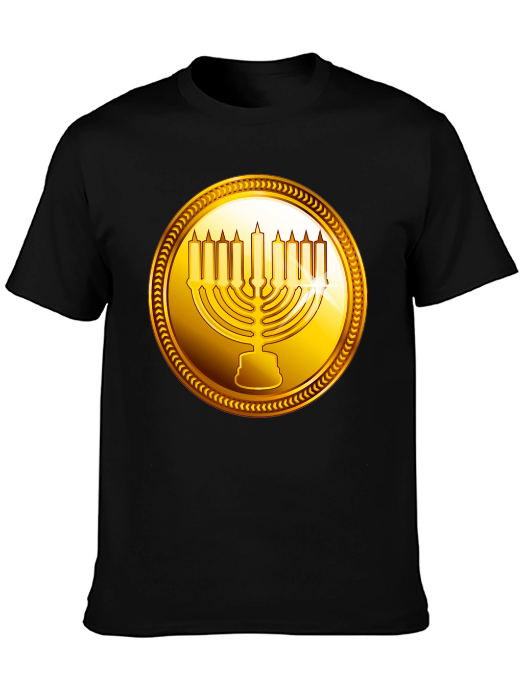 Gold Menorah Graphic Tee
