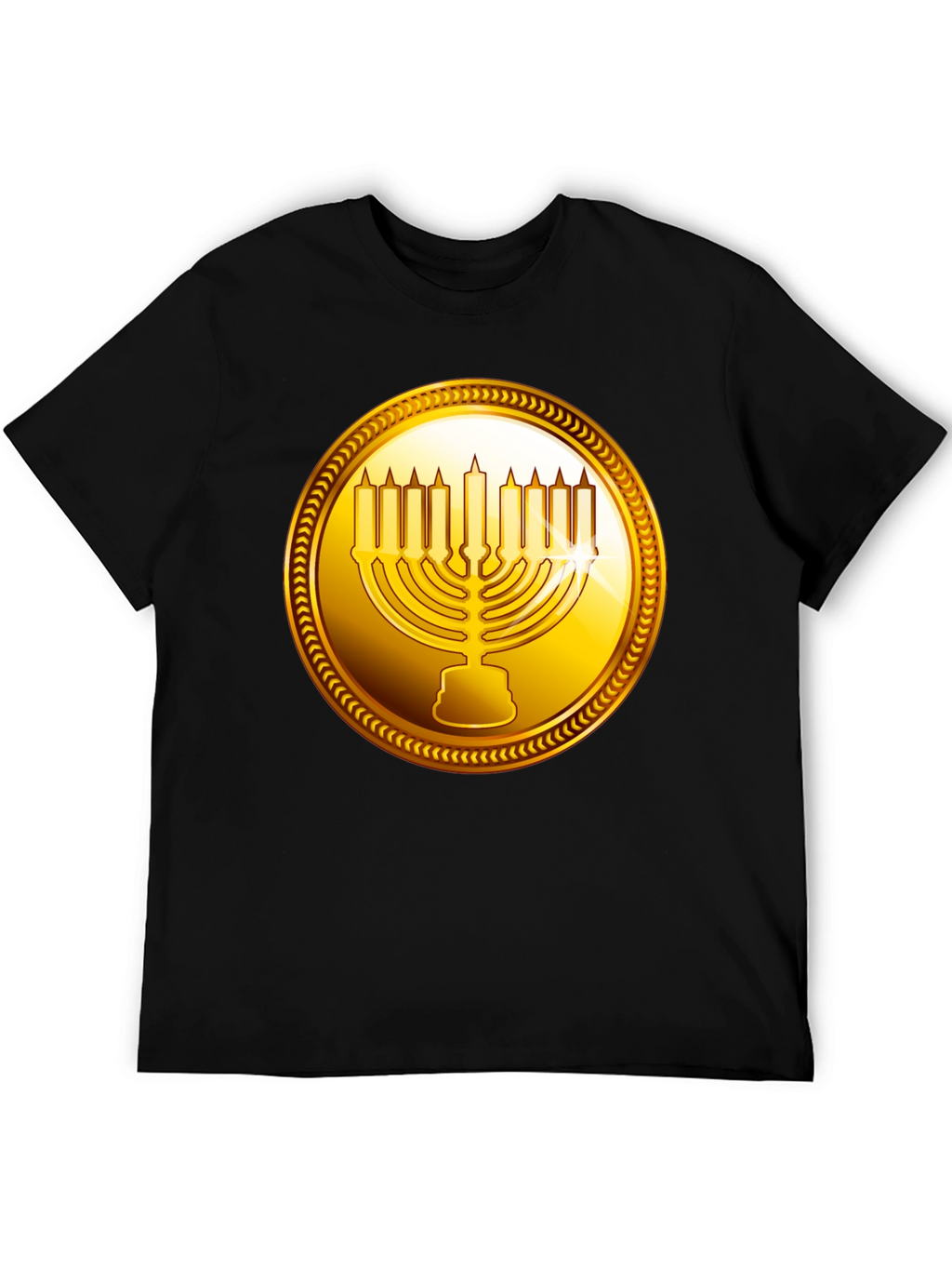 Gold Menorah Graphic Tee