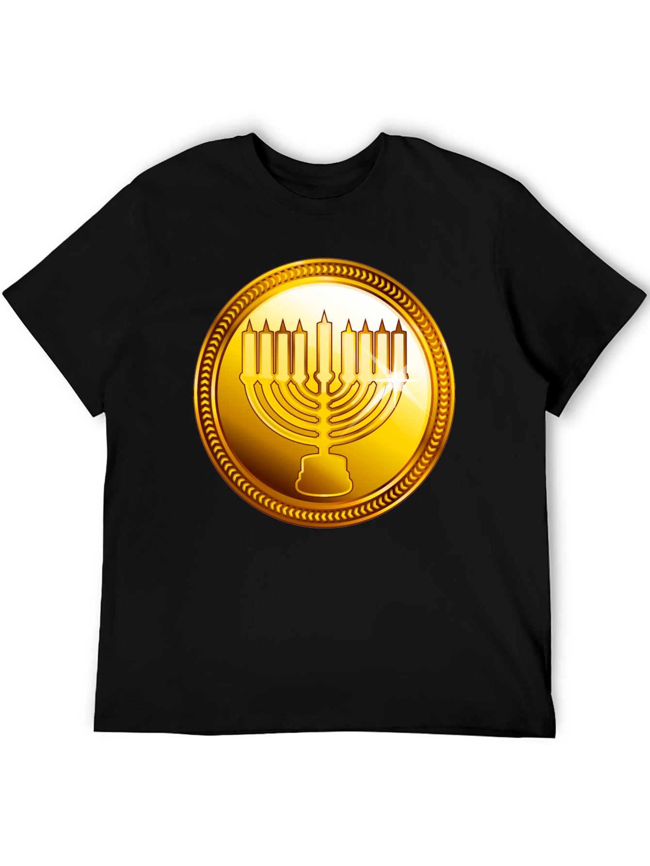 Gold Menorah Graphic Tee