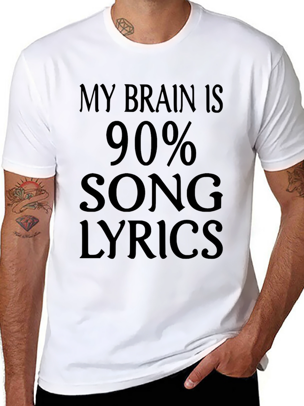 My Brain is 90% Song Lyrics T-Shirt