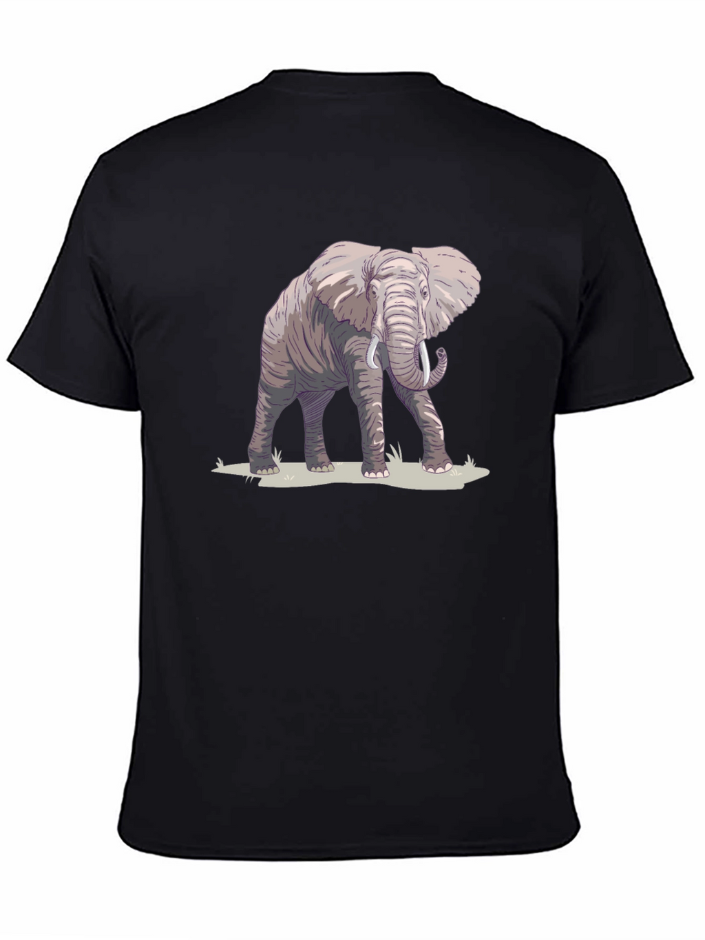 Elephant Graphic Print Black T-Shirt