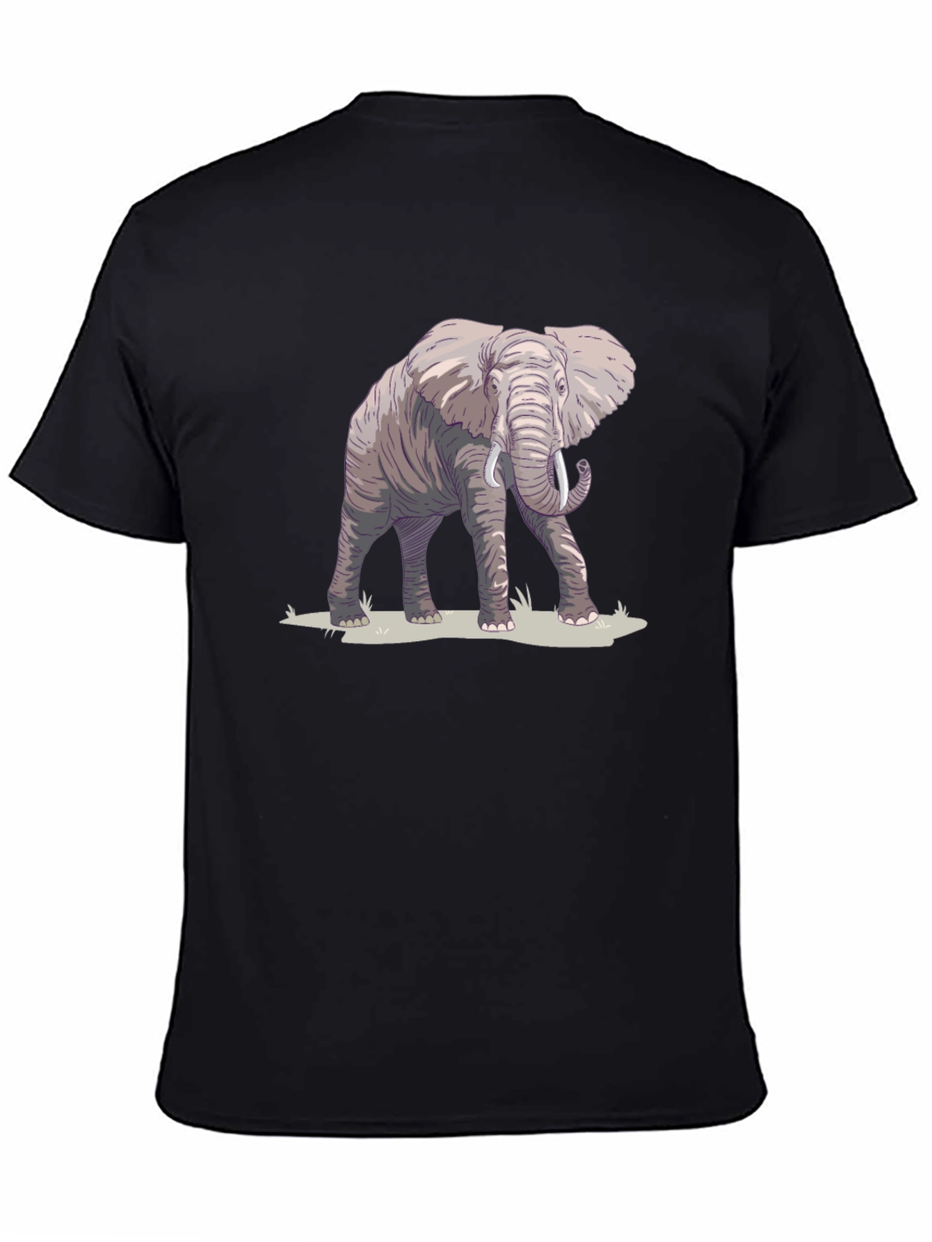 Elephant Graphic Print Black T-Shirt