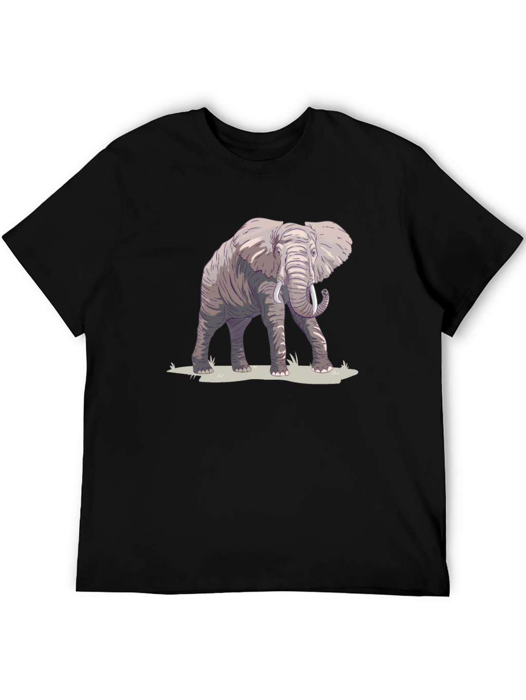 Elephant Graphic Print Black T-Shirt
