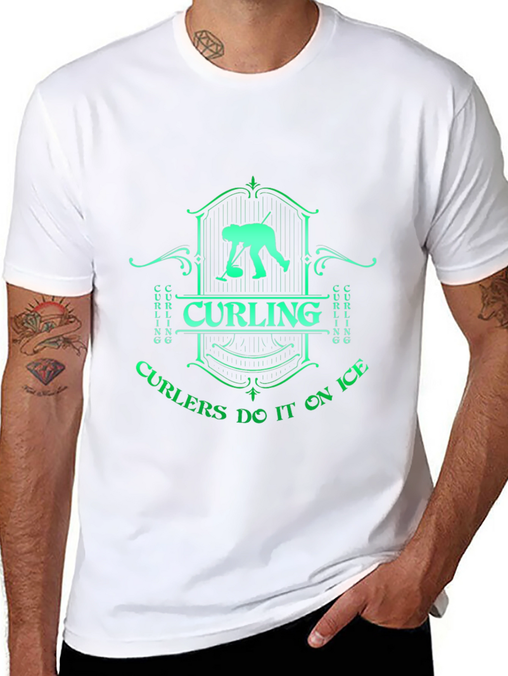 Curling On Ice Graphic T-Shirt