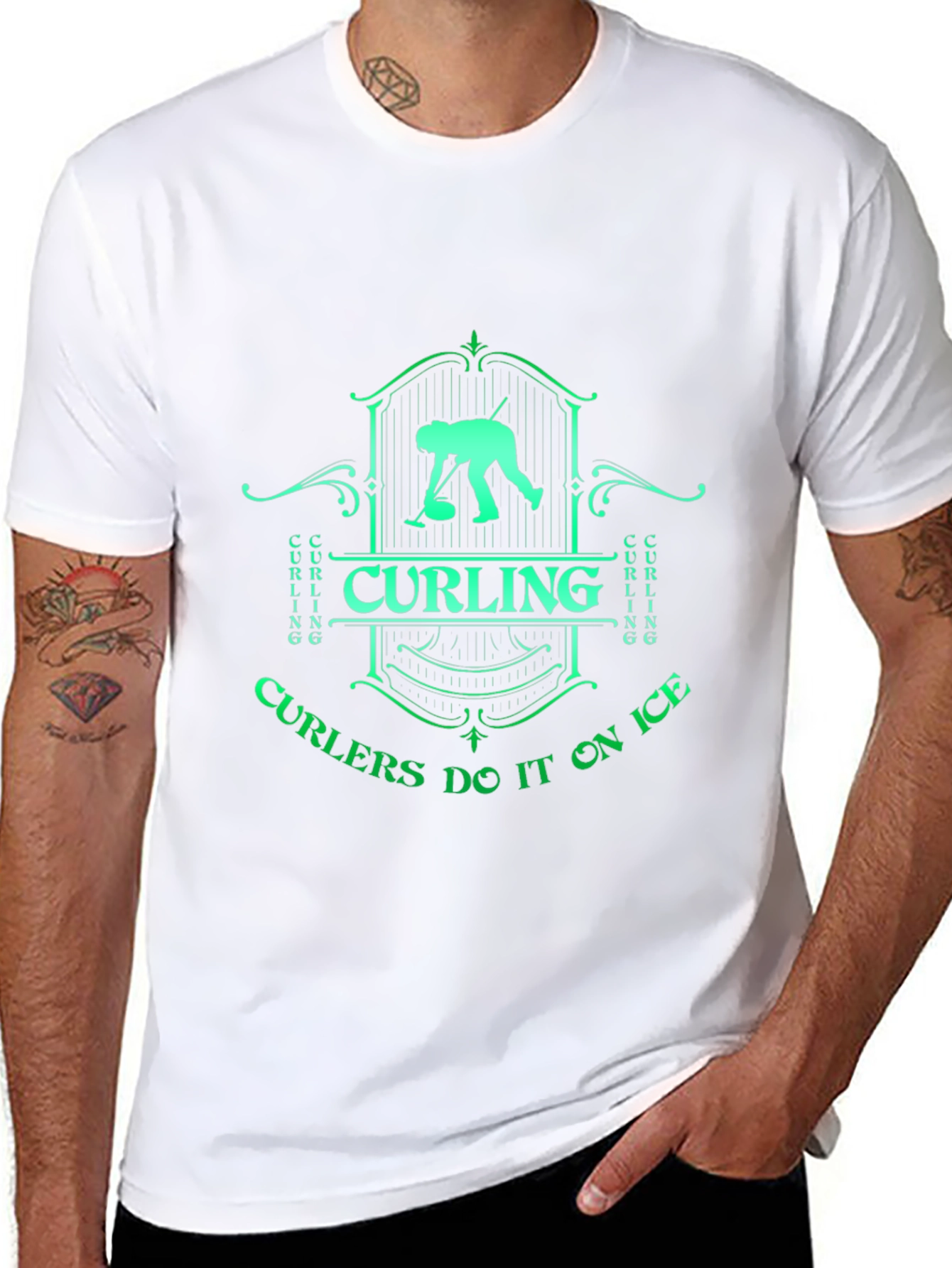 Curling On Ice Graphic T-Shirt