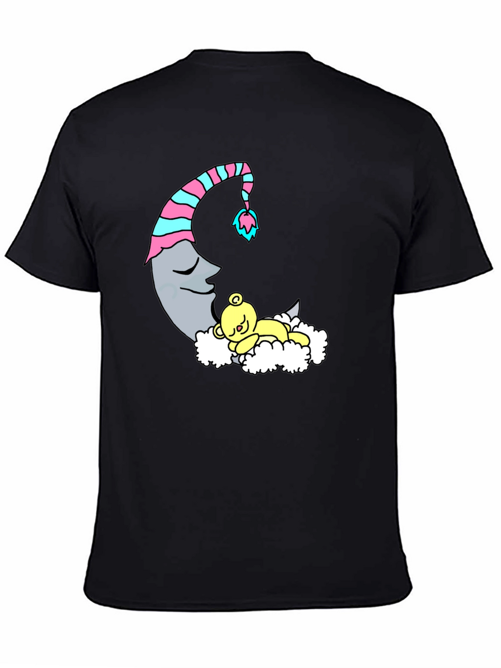 Dreamy Moon & Bear Black T-Shirt
