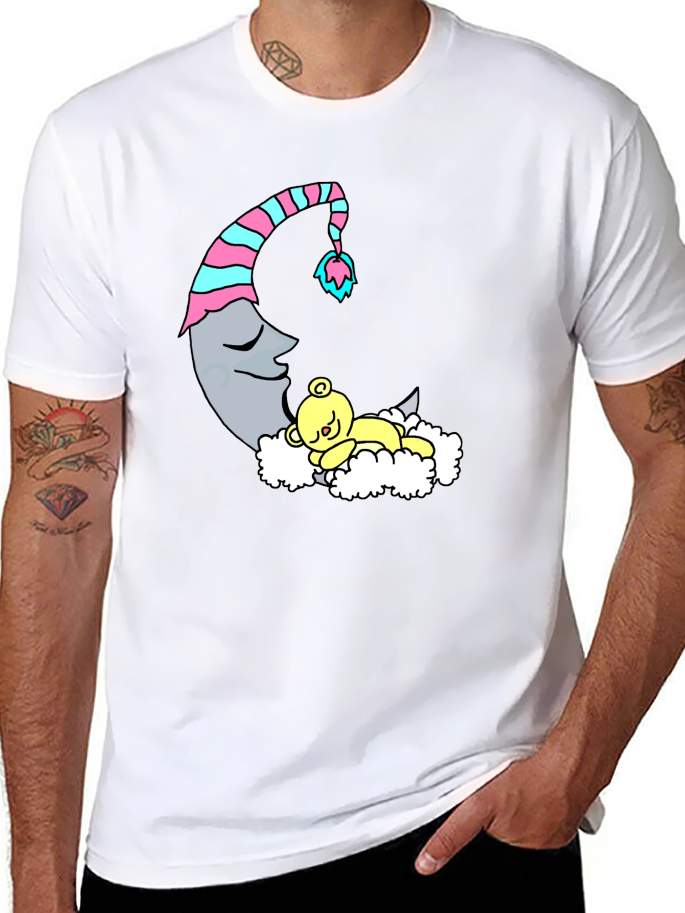 Dreamy Moon & Bear Black T-Shirt