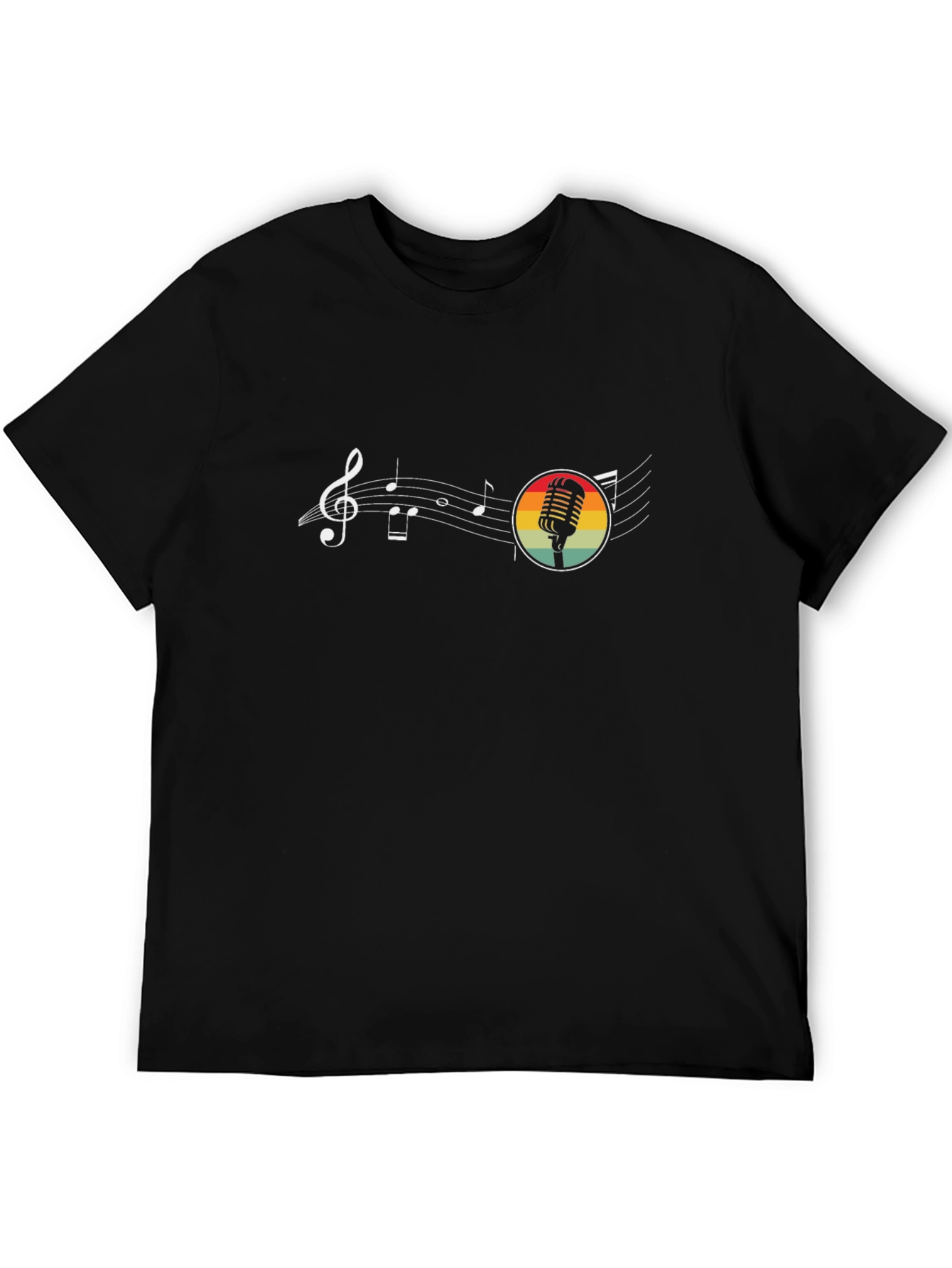 Retro Music Graphic Black T-Shirt