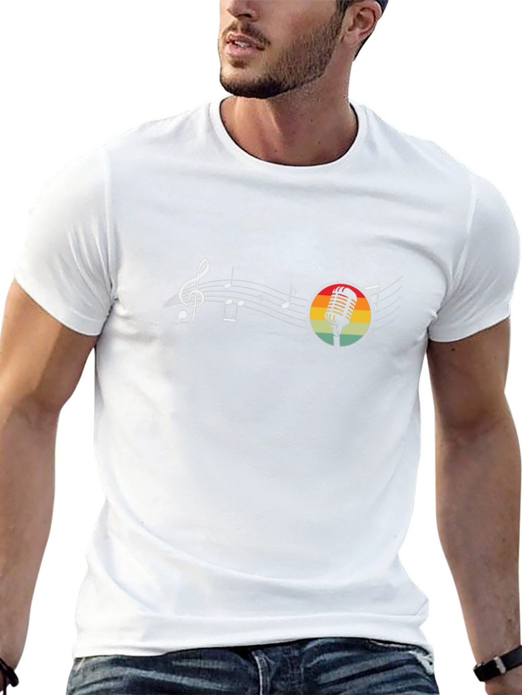 Retro Music Graphic Black T-Shirt