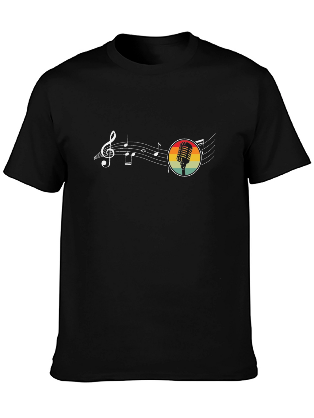 Retro Music Graphic Black T-Shirt