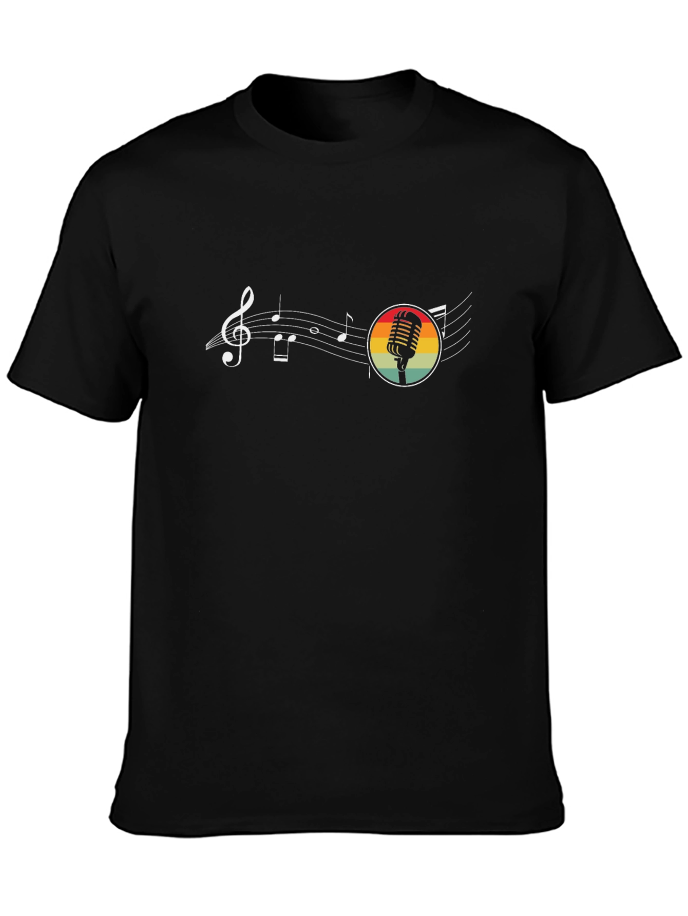 Retro Music Graphic Black T-Shirt