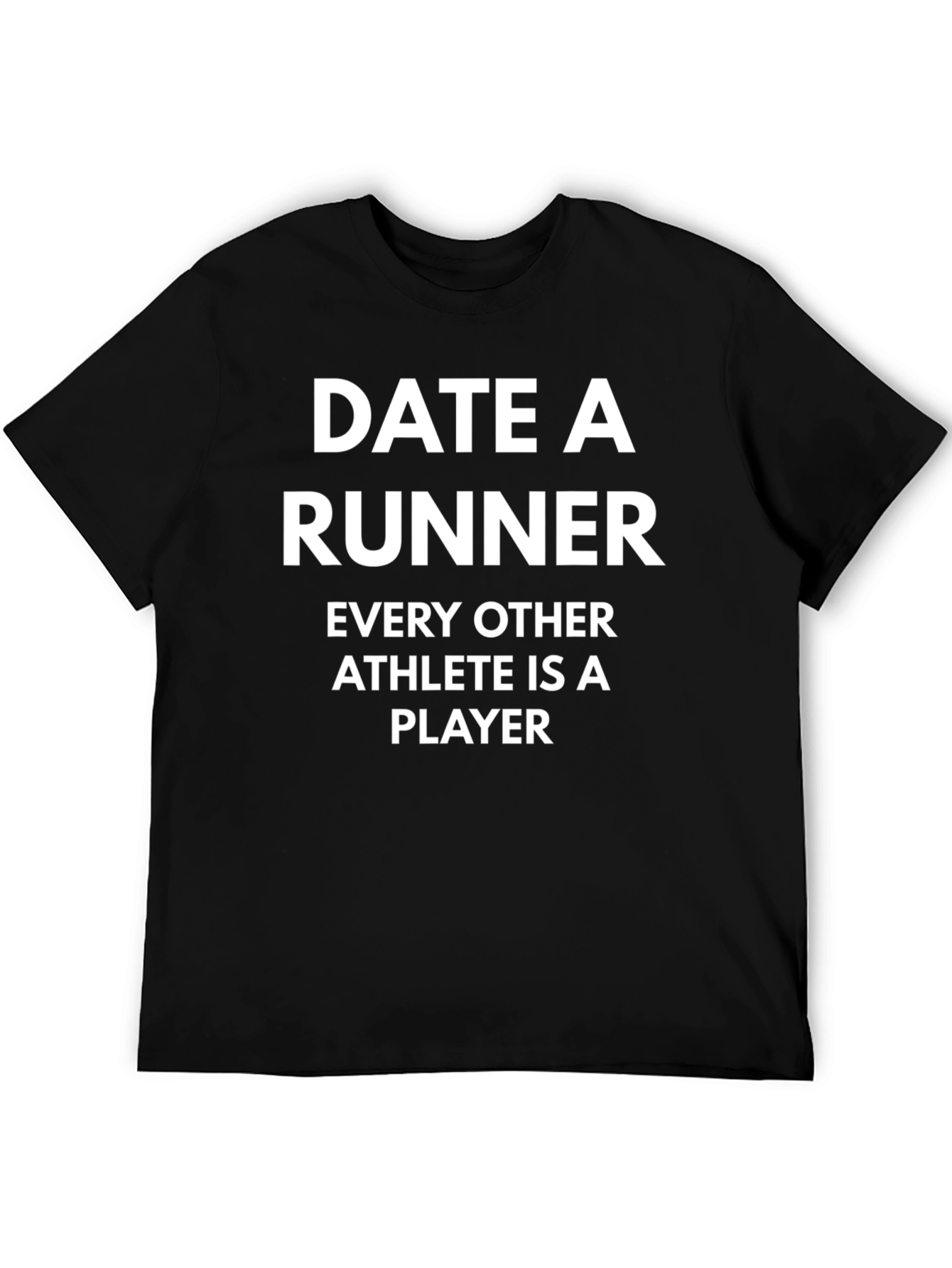 Date a Runner Graphic Tee - Black Cotton T-Shirt