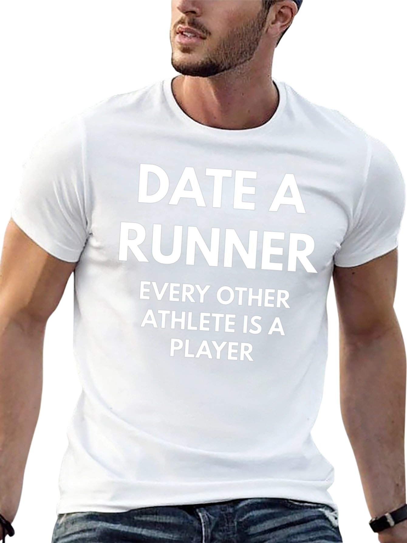 Date a Runner Graphic Tee - Black Cotton T-Shirt