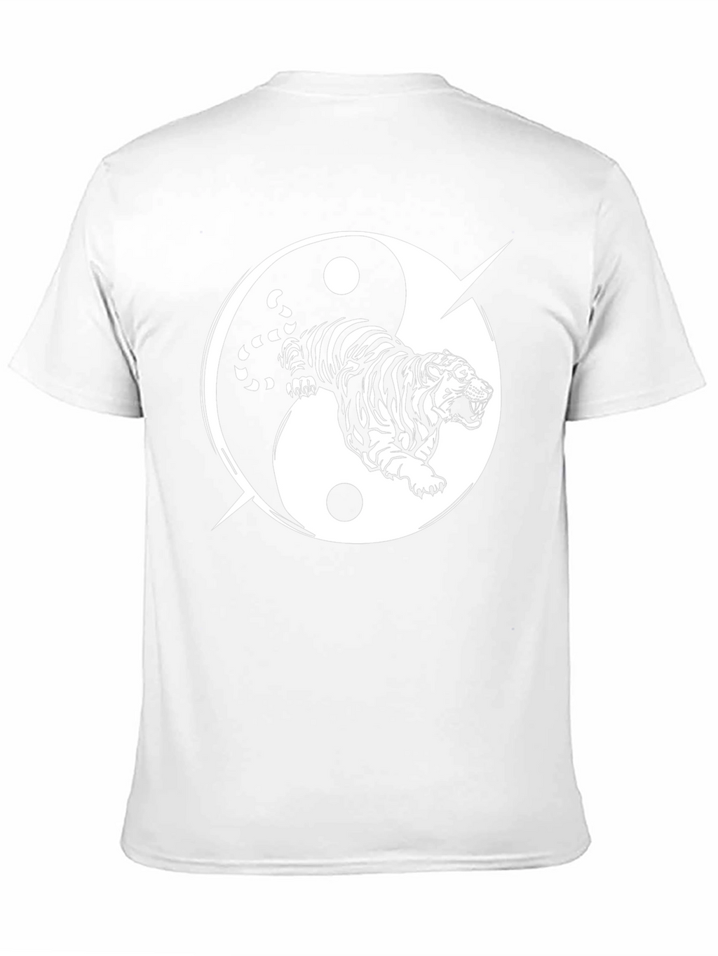 Yin Yang Tiger Graphic Tee - Black Cotton