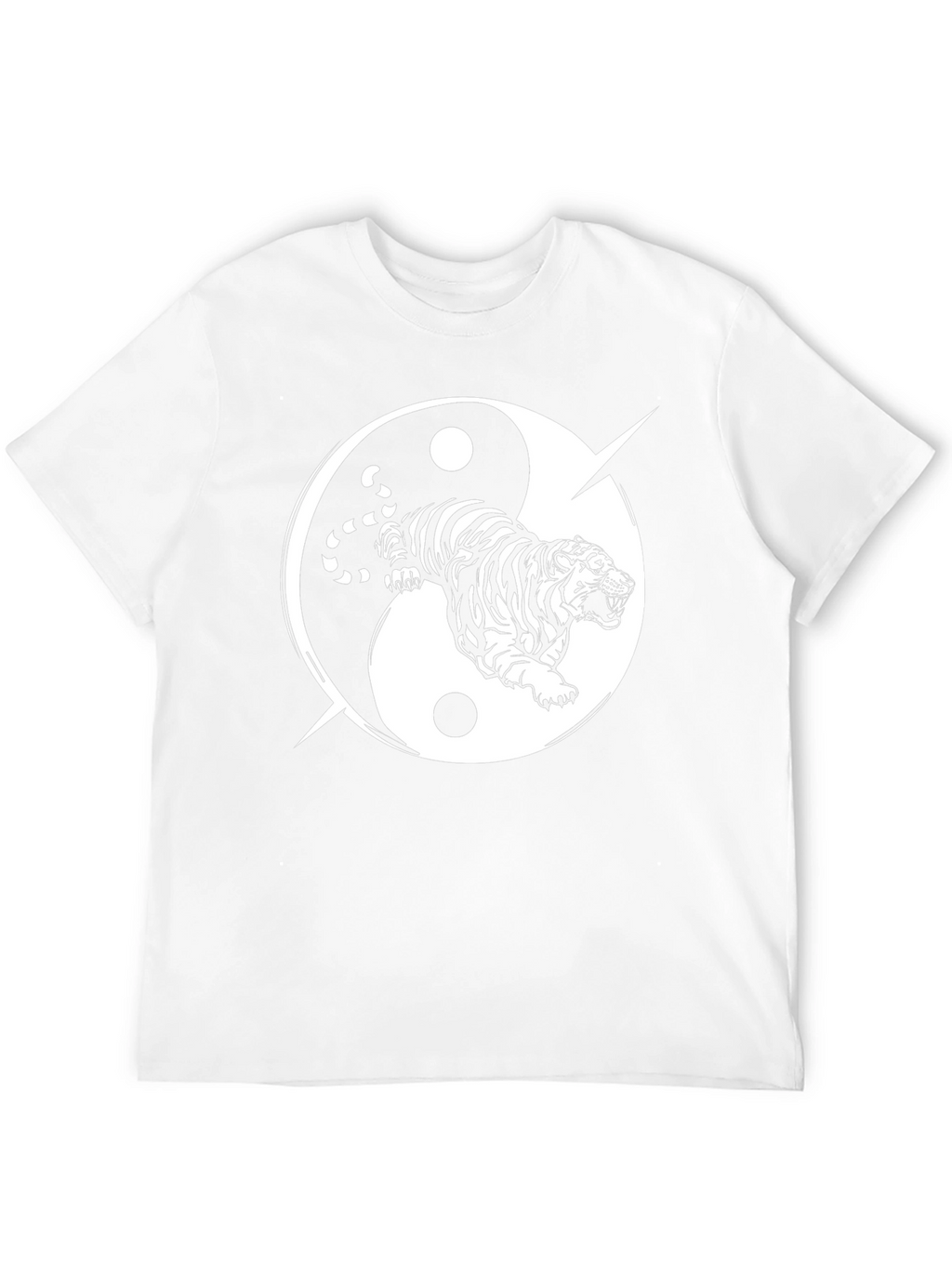 Yin Yang Tiger Graphic Tee - Black Cotton