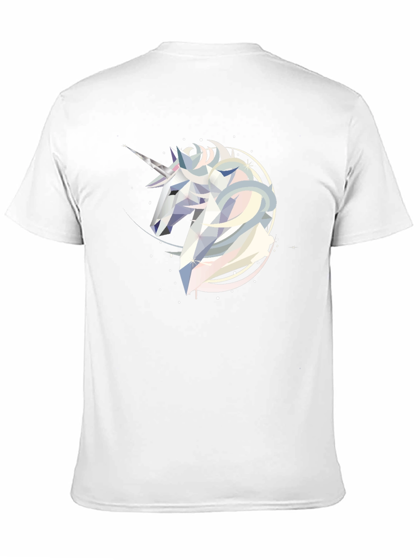 Geometric Unicorn Graphic Tee - Black