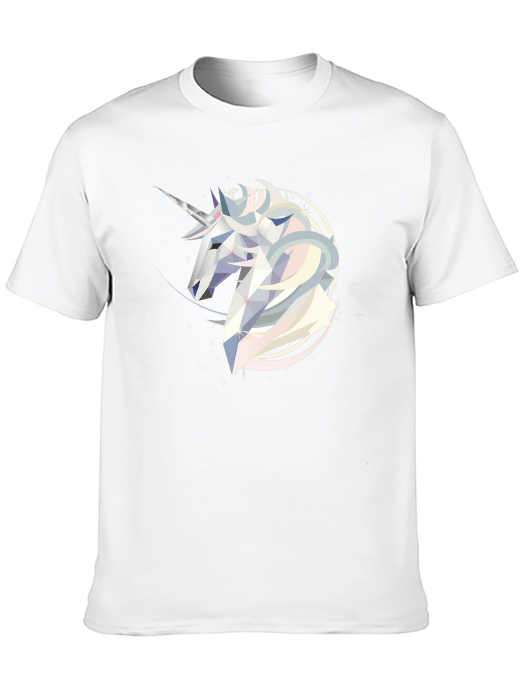 Geometric Unicorn Graphic Tee - Black