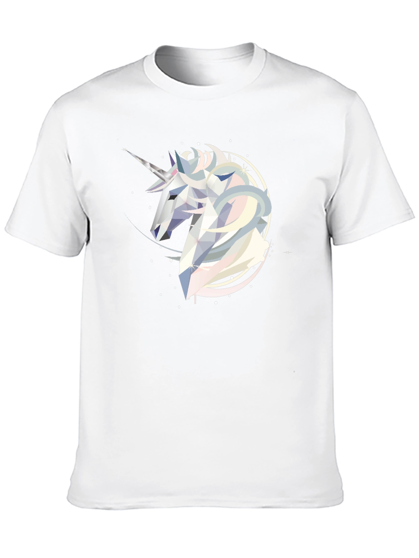 Geometric Unicorn Graphic Tee - Black